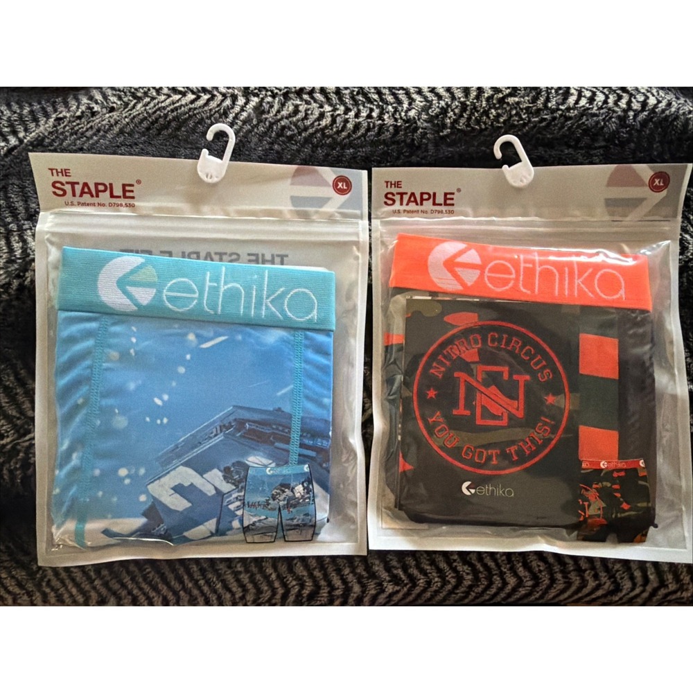ethika mens underwear xl 2 Pair Orange Blue NWT